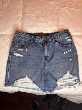 Judy Blue Light Blue Distressed Denim Shorts